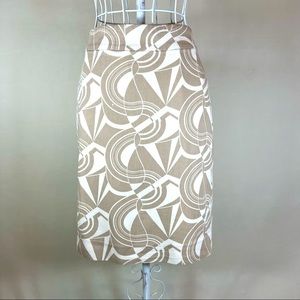 Neutral Knee Length Pencil Skirt